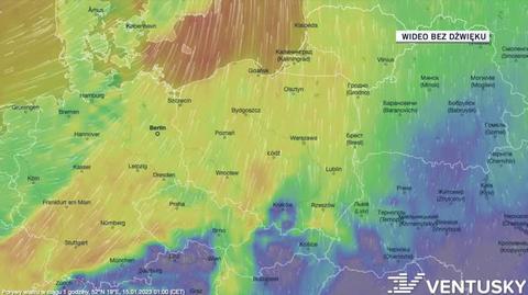 Prognozowane porywy wiatru w kolejnych dniach