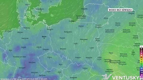 Prognozowana temperatura w dniach 21-25.01