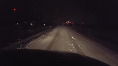 Śnieżyca na drodze południowa wielkopolska