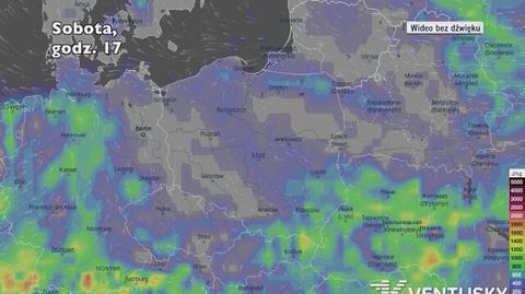 Potencjalny rozwój burz w kolejnych dniach (Ventusky.com)