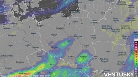 Prognozowane opady w kolejnych dniach