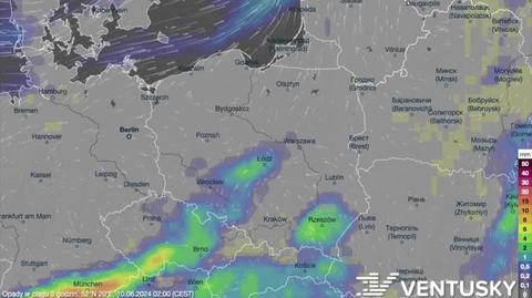 Prognozowane opady w kolejnych dniach