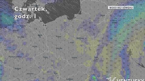 Opady w ciągu najbliższych pięciu dniu (Ventusky.com)