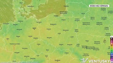 Prognozowana temperatura w dniach 1-5.06