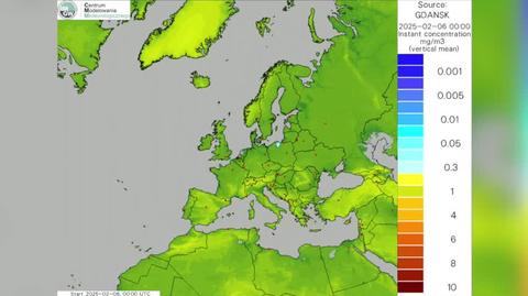 Symulacja transportu zanieczyszczeń z punktowego źródła w Gdańsku