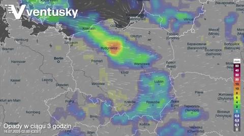 Prognozowane opady w kolejnych dniach