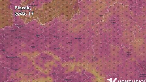 Temperatura w ciągu najbliższych pięciu dni (Ventusky.com) | wideo bez dźwięku