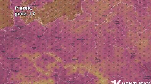 Temperatura w ciągu najbliższych pięciu dni (Ventusky.com) | wideo bez dźwięku