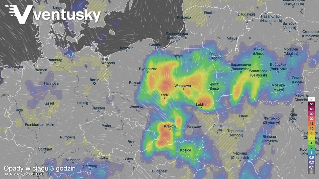 Ulewy coraz bliżej Polski. Tak będą wędrować nad krajem