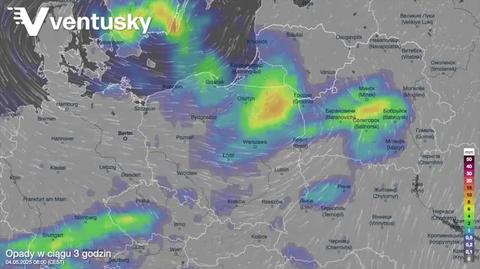 Prognozowane opady w niedzielę