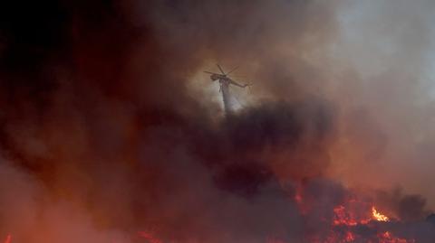 Samoloty gaśnicze walczą z szybko rozprzestrzeniającym się pożarem Canyon Fire w Kalifornii