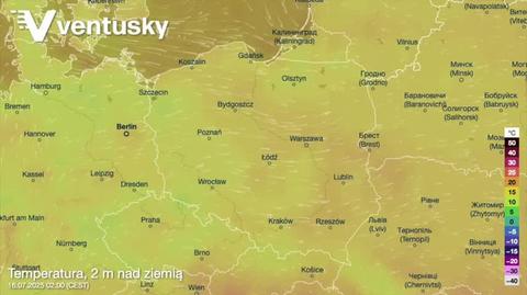 Prognozowana temperatura w kolejnych dniach