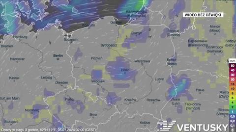 Prognozowane opady w kolejnych dniach