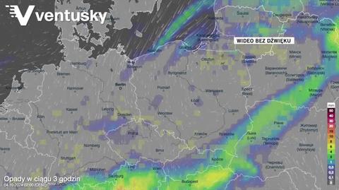 Prognozowane opady w kolejnych dniach