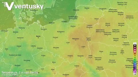Prognozowana temperatura w kolejnych dniach