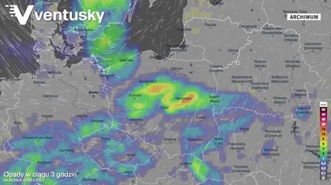 Prognozowane opady w kolejnych dniach