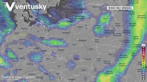 Prognozowane opady w kolejnych dniach