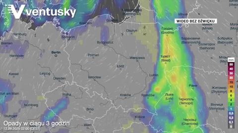Prognozowane opady w kolejnych dniach