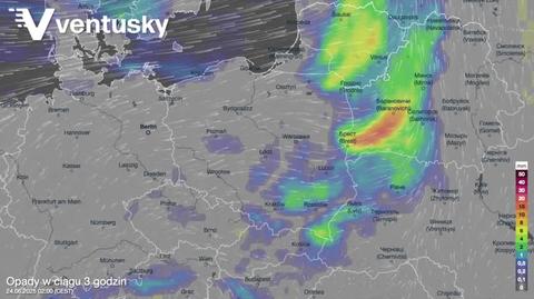 Prognozowane opady na kolejne dni