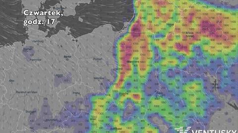 Rozwój burz w ciągu w ciągu pięciu dni (Ventusky.com)