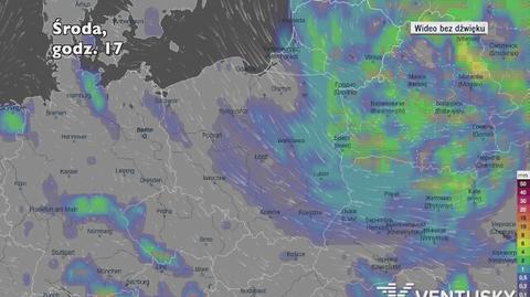 Prognozowane opady w najbliższych dniach (Ventusky.com)