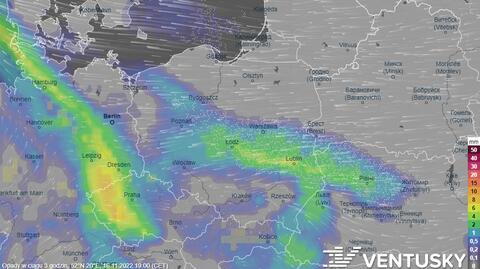 Prognozowane opady w dniach 12-16.11