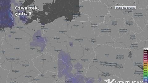 Potencjalny rozwój burz w ciągu najbliższych dni (Ventusky.com)