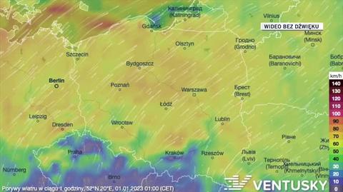 Prognozowane porywy wiatru w kolejnych dniach 