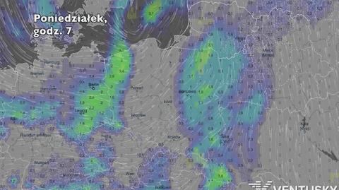 Opady w ciągu najbliższych pięciu dni (Ventusky.com) | wideo bez dźwięku