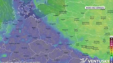 Prognozowane porywy wiatru w kolejnych dniach