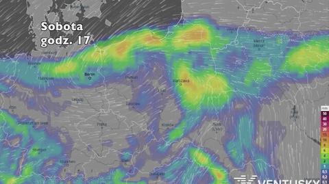 Suma i rozkład opadów w najbliższych dniach (ventusky.com)