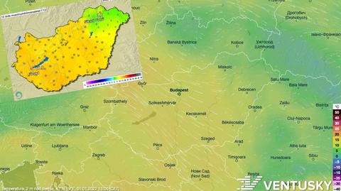 Temperatura powietrza na Węgrzech 1 stycznia 2022 roku