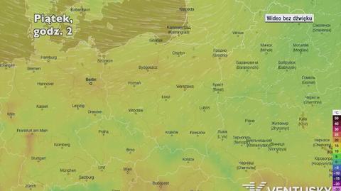 Prognozowana temperatura w następnych dniach (Ventusky.com)