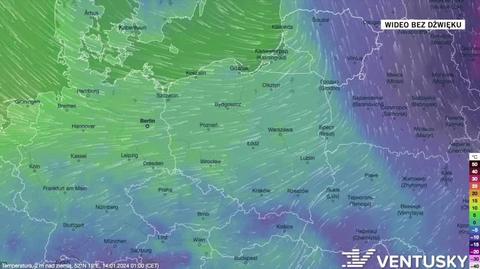 Prognozowana temperatura w okresie 14-18.01