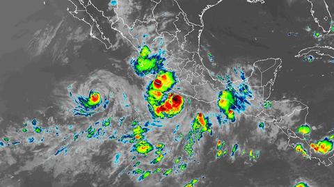 Prognozowana trasa burzy tropikalnej Beatriz