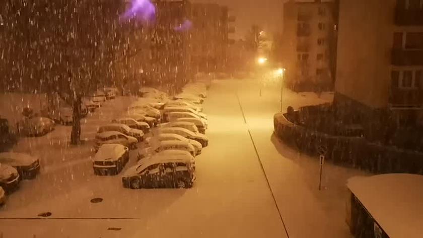 Śnieżny poranek w Wejherowie .