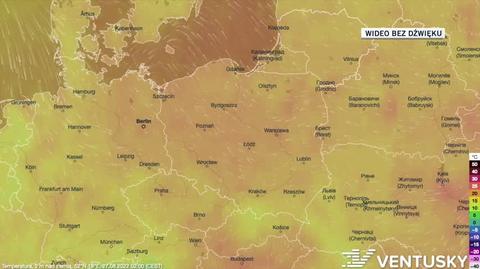 Prognozowana temperatura w dniach 27.08-1.09