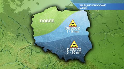 Warunki drogowe w poniedziałek 17.04