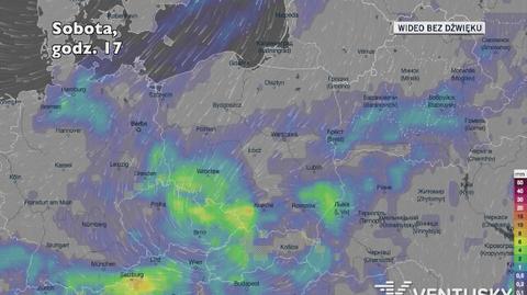 Prognozowane opady w najbliższych dniach (Ventusky.com)