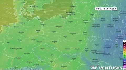 Prognozowana temperatura w ciągu kolejnych dni