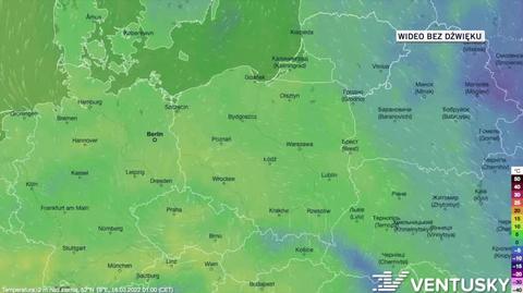 Prognozowana temperatura w dniach 16-20.03