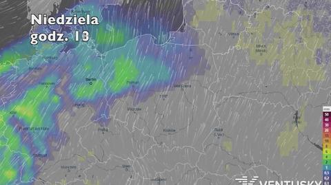 Opady w najbliższych dniach (ventusky.com | wideo bez dźwięku)