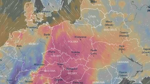 Anomalia temperatury w piątek wg modelu GFS