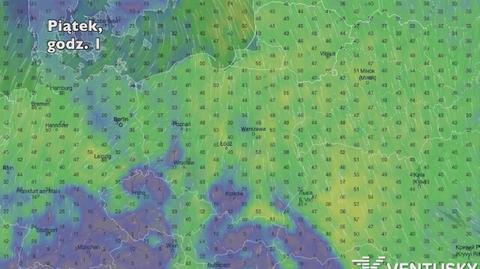 Porywy wiatru w ciągu najbliższych dni (Ventusky.com) | wideo bez dźwięku