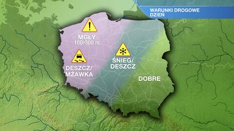 Warunki drogowe w poniedziałek 24.01