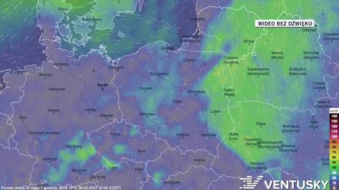 Prognoza porywów wiatru na kolejne dni