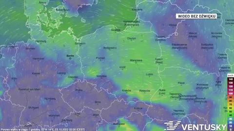 Prognozowane porywy wiatru w kolejnych dniach