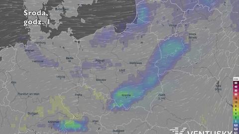 Opady deszczu w ciągu najbliższych pięciu dni (Ventusky.com)