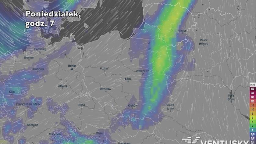 Potencjalne opady w ciągu najbliższych dni (Ventusky.com) | wideo bez dźwięku