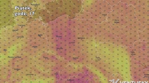 Temperatura w ciągu najbliższych pięciu dni (Ventusky.com) | wideo bez dźwięku